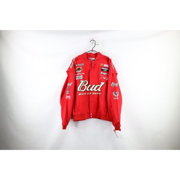 NOS Vintage Y2K 2001 Mens XL NASCAR Dale Earnhardt Jr Pit Crew Racing Jacket Red